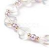 Glass Heart Beaded Stretch Bracelet for Women BJEW-JB08517-5