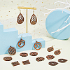 HOBBIESAY 16Pcs 8 Styles Natural Walnut Wood Pendants WOOD-HY0001-04-4