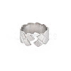 304 Stainless Steel Grooved Open Cuff Ring for Women RJEW-S405-241P-2