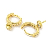 Brass Micro Pave Clear Cubic Zirconia Hoop Earring Findings KK-G490-12G-2