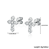 Rhodium Plated 925 Sterling Silver Micro Pave Cubic Zirconia Stud Earrings CN4447-1-5