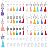   6Sets 6 Style Glass with Tassel Dangle Earrings EJEW-PH0001-10-1