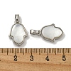 Rack Plating Brass Pave Natural White Shell Pendants KK-U025-04P-01-3