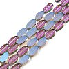 Painted Transparent Glass Beads Strands GLAA-E033-06B-03-1