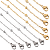 SUNNYCLUE 12Pcs 2 Colors 304 Stainless Steel Satellite Chain Necklaces Set NJEW-SC0001-13-1