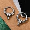 Cattle Head 316 Surgical Stainless Steel Hoop Earrings EJEW-G416-25AS-1