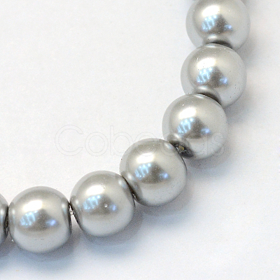 Baking Painted Pearlized Glass Pearl Round Bead Strands X-HY-Q003-4mm-34-1