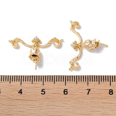 Brass Pave Cubic Zirconia Peg Bails KK-F867-41G-1