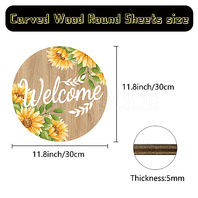 Printed Wood Round Sheets AJEW-WH0334-007-1