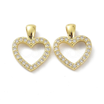 Brass Cubic Zirconia Pendants X-KK-B047-41G-1