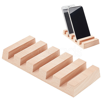 5-Slot Rectangle Wood Jewelry Slotted Display Stands ODIS-WH0030-25-1