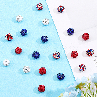 SUPERFINDINGS 80Pcs 5 Style Polymer Clay Rhinestone Beads RB-FH0001-07-1