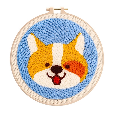 DIY Animal Pattern Punch Embroidery Beginner Kits for Beginners PW-WGCCAFD-07-1