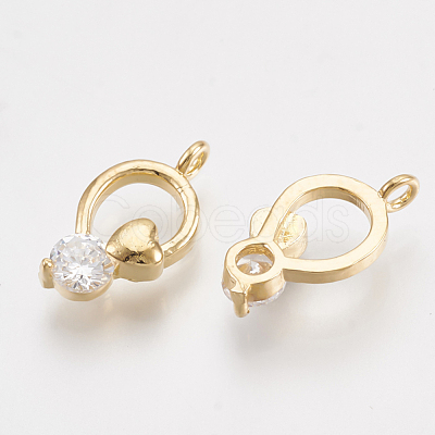 Brass Cubic Zirconia Charms KK-T035-33-1