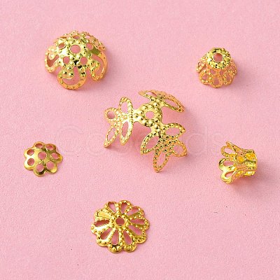 400PCS 5Style Iron Bead Caps IFIN-YW0003-08-1