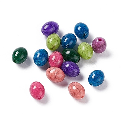 Crackle Opaque Acrylic Beads OACR-C006-06-1