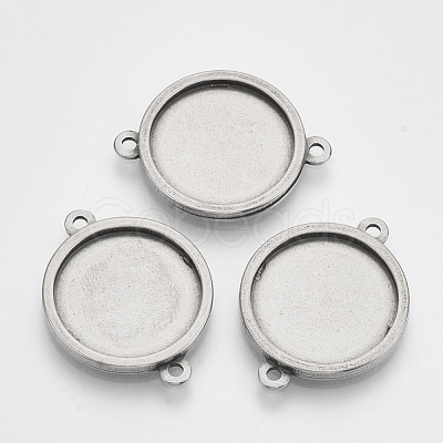 Non-Tarnish 201 Stainless Steel Cabochon Connector Settings STAS-T047-05A-1