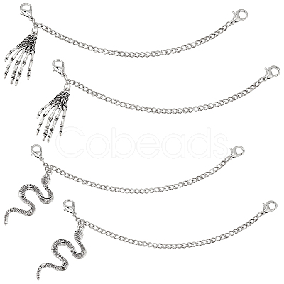 4Pcs 2 Styles Iron Twisted Chains Curb Chains FIND-PH01460-1