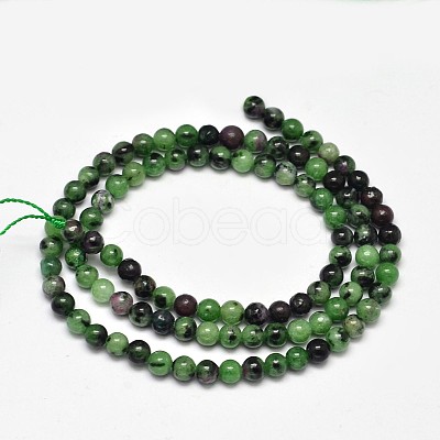 Natural Round Ruby in Zoisite Bead Strands G-F289-12-4mm-1