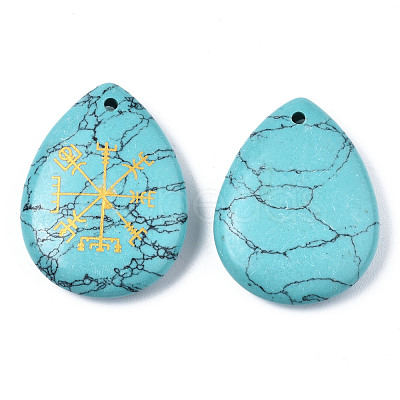 Synthetic Turquoise Pendants G-T122-72H-1