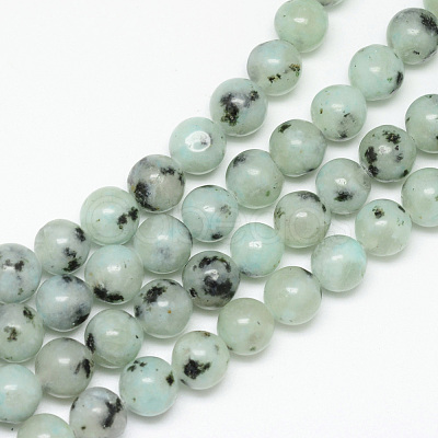 Natural Sesame Jasper/Kiwi Jasper Bead Strands X-G-R345-6mm-28-1