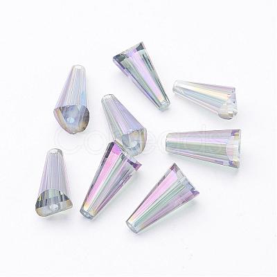 Mixed Faceted Electroplated Cone Glass Beads X-EGLA-R014-M-1