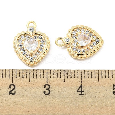 Brass Micro Pave Clear Cubic Zirconia Pendants KK-L211-002G-1