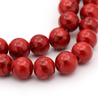 Natural White Jade Dyed Beads JBR5-8mm-1