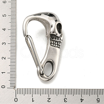 Tibetan Style 316 Surgical Stainless Steel Fittings with 304 Stainless Steel Key Ring FIND-Q101-12AS-1