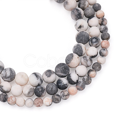 Yilisi 3 Strands 3 Style Natural Zebra Jasper Beads Strands G-YS0001-02-1