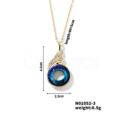 Cute and Stylish Phenix Glass Pendant Necklace ZV1349-3-1