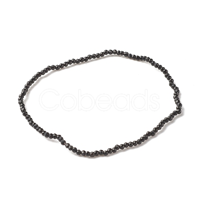 Natural Black Spinel Beads Stretch Bracelet for Women BJEW-JB07420-01-1