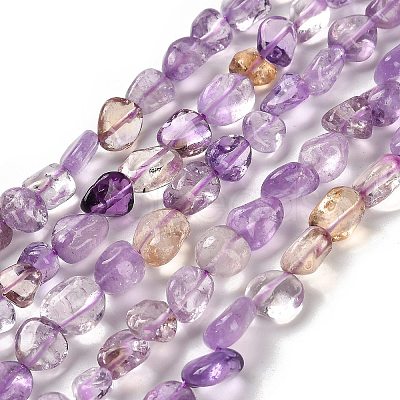 Natural Ametrine(Dyed & Heated) Beads Strands G-P497-01E-50-1