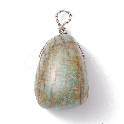 Natural Gemstone Pendants PALLOY-JF01160-1