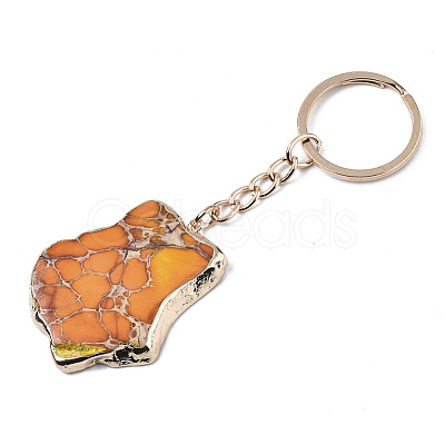 Natural Regalite/Imperial Jasper/Sea Sediment Jasper Keychain G-N0326-002E-1