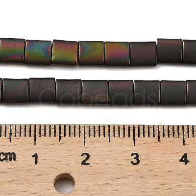 Electroplated Frosted Non-magnetic Synthetic Hematite Beads Strands G-G089-B01-01-1