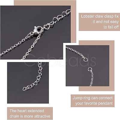 Unicraftale 12Pcs 304 Stainless Steel Box Chains/Venice Chains Bracelets Making MAK-UN0001-18-1