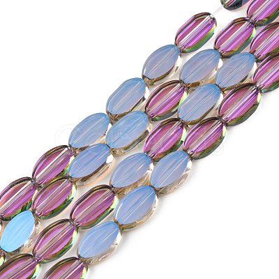 Painted Transparent Glass Beads Strands GLAA-E033-06B-03-1