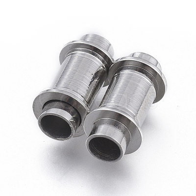 Tarnish Resistant 304 Stainless Steel Magnetic Clasps with Glue-in Ends STAS-D242-29P-A-1