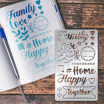 Family Theme Stainless Steel Cutting Dies Stencils DIY-WH0242-249-1