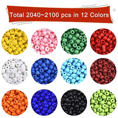 180g 12 Colors Ornaland Glass Seed Beads SEED-SZ0001-010-1