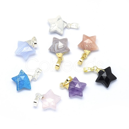 Natural & Synthetic Mixed Gemstone Charms G-F584-A-1