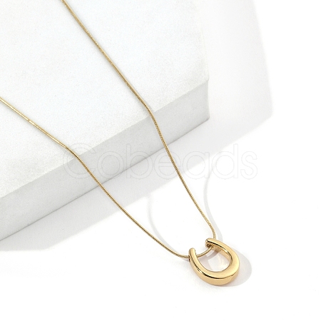 201 Stainless Steel Teadrop Pendant Necklaces with Round Snake Chains NJEW-D055-12G-1