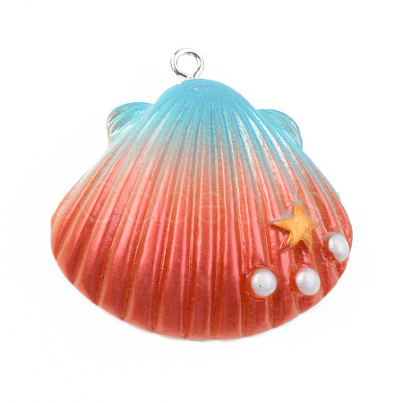 Opaque Resin Pendants X-RESI-S356-059B-06-1