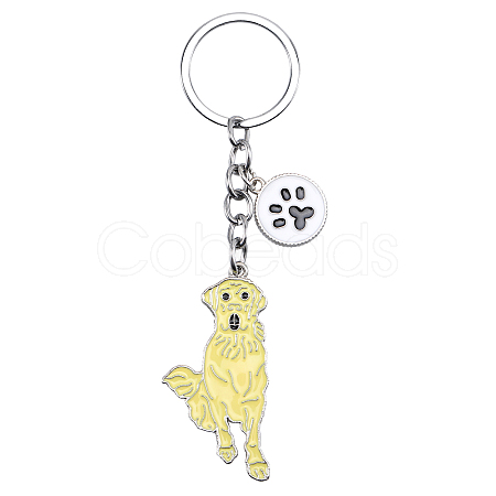 WEWAYSMILE Dog Keychain Car Keychain Pet Pendant Key-Ring Lovely Dog Key-ring Portable Metal Keychain Gift for Pet Lover Birthday Puppy Theme Party Supplies (Labrador) JX806A-1