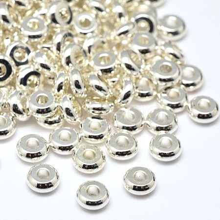 Brass Flat Round Spacer Beads KK-M085-13S-NR-1