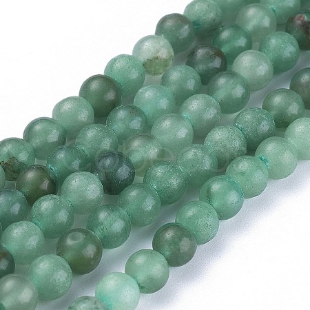 Natural Green Aventurine Beads Strands G-Q462-6mm-20A-1
