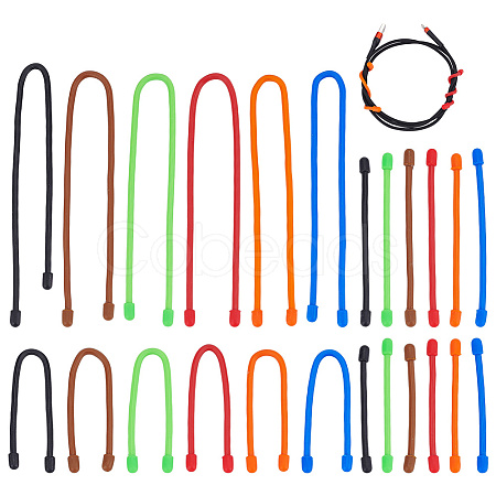 CRASPIRE 24Pcs 24 Style Reusable Silicone Cable Tie AJEW-CP0001-94-1