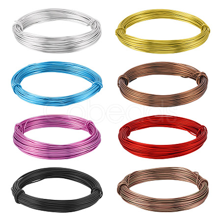  8 Rolls 8 Colors Round Aluminum Wire AW-TA0001-03-1