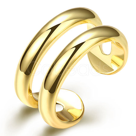 Resizable Brass Wide Band Cuff Rings RJEW-BB01648-1